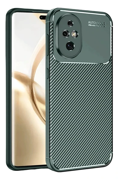 Honor 200 Kılıf Auto Focus Karbon Kapak - Koyu Yeşil ürün görseli