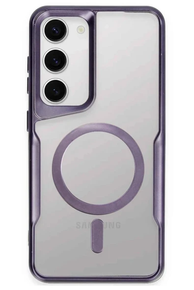 Samsung Galaxy S23 Kılıf Boyi Magsafe Silikon Kapak - Derin Mor ürün görseli
