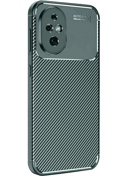 Honor 200 Kılıf Auto Focus Karbon Kapak - Koyu Yeşil - Resim 3
