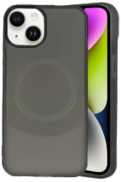 iPhone 14 Kılıf Maya Karbon Kapak - Siyah - Resim 3
