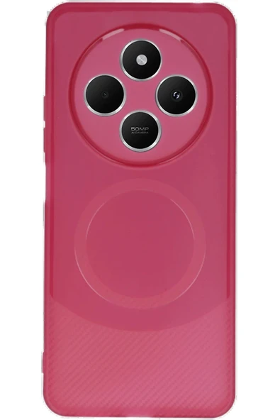 Xiaomi Redmi 14C Kılıf Maya Karbon Kapak - Bordo - Resim 3