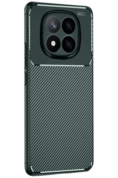 Xiaomi Redmi Note 14 Pro 4G Kılıf Auto Focus Karbon Kapak - Koyu Yeşil - Resim 3