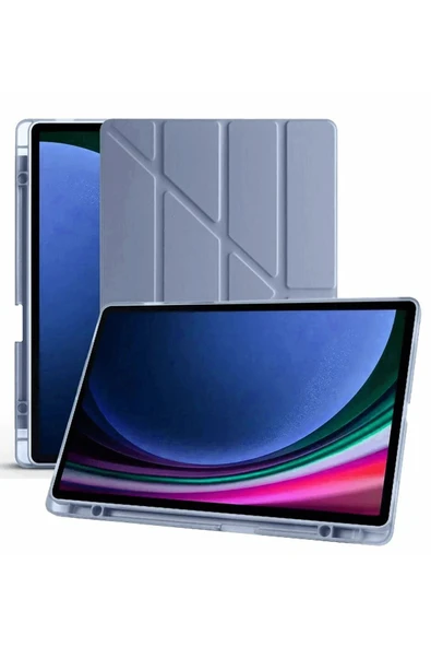 Samsung Galaxy X510 Tab S9 FE 11 Kılıf Kalemlikli Mars Tablet Kılıfı - Lila - Resim 4