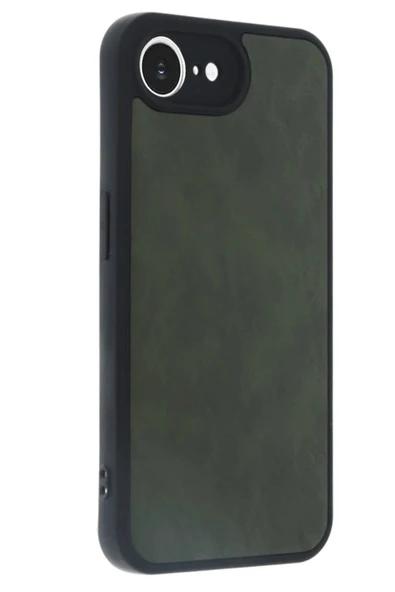 iPhone 16E Kılıf Aras Deri Kapak - Koyu Yeşil - Resim 3