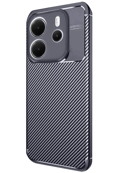 Xiaomi Redmi Note 14 4G Kılıf Auto Focus Karbon Kapak - Lacivert - Resim 2