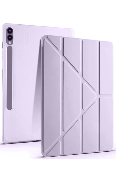 Samsung Galaxy X610 Tab S9 FE Plus 12.4 Kılıf Kalemlikli Mars Tablet Kılıfı - Açık Mor - Resim 5