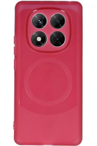 Xiaomi Redmi Note 14 Pro 4G Kılıf Maya Karbon Kapak - Bordo - Resim 2