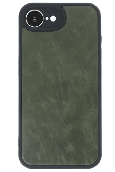 iPhone 16E Kılıf Aras Deri Kapak - Koyu Yeşil ürün görseli