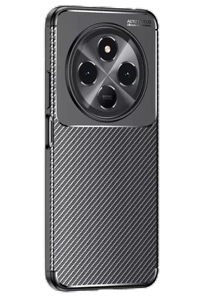 Tecno Spark 30C Kılıf Auto Focus Karbon Kapak - Siyah - Resim 2