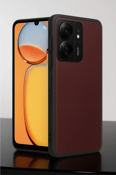Xiaomi Redmi 13C Kılıf Aras Deri Kapak - Bordo ürün görseli