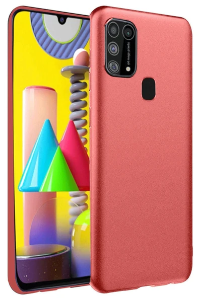 Samsung Galaxy M31 Kılıf Nano içi Kadife Silikon - Kiremit - Resim 2