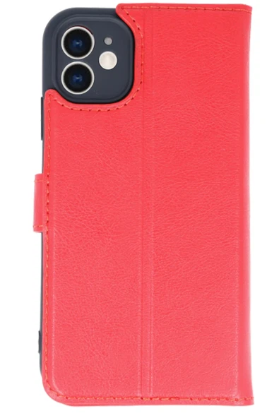 iPhone 11 Kılıf Trend S Plus Kapaklı Kılıf - Kırmızı - Resim 3