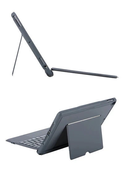 T5506D iPad 10.2 (9.Nesil) Kılıf Palermo Ledli Klavyeli Standlı Tablet Kılıfı - Siyah - Resim 4