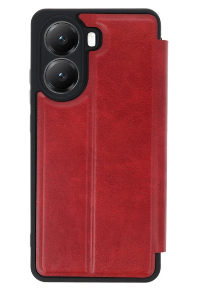 Xiaomi Poco X7 Pro Kılıf Flip Cover - Kırmızı - Resim 3