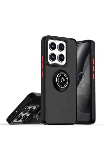 Xiaomi Mi 14T Pro Kılıf Montreal Yüzüklü Silikon Kapak - Siyah - Resim 3