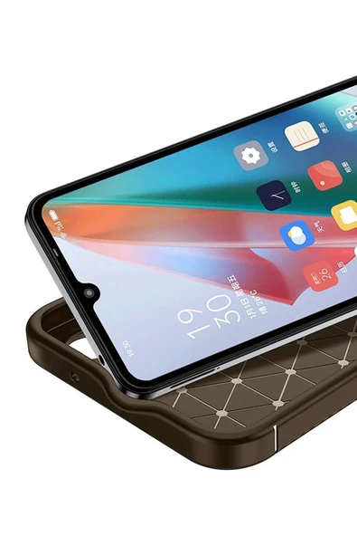 Samsung Galaxy A06 Kılıf Auto Focus Karbon Kapak - Kahverengi ürün görseli