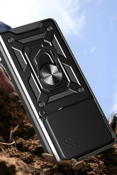 Xiaomi Mi 15 Pro Kılıf Pars Lens Yüzüklü Silikon - Siyah - Resim 3