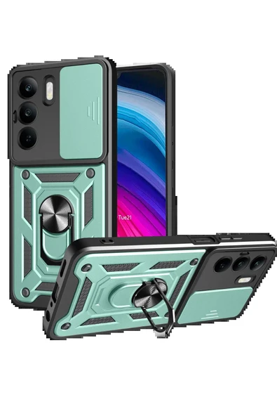 Realme C75 4G Kılıf Pars Lens Yüzüklü Silikon - Yeşil ürün görseli