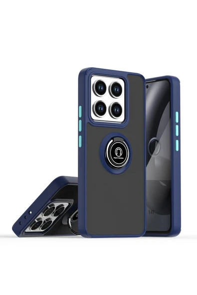 Xiaomi Mi 15 Kılıf Montreal Yüzüklü Silikon Kapak - Lacivert - Resim 3