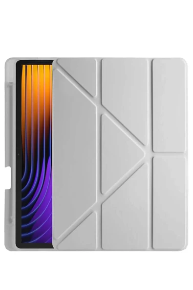 Xiaomi Pad 7 Pro Kılıf Kalemlikli Mars Tablet Kılıfı - Gri ürün görseli