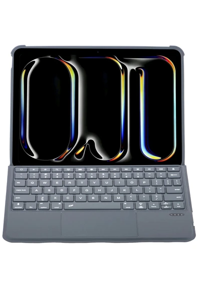 T5507D iPad Pro 11 (2022) Kılıf Palermo Ledli Klavyeli Standlı Tablet Kılıfı - Siyah ürün görseli