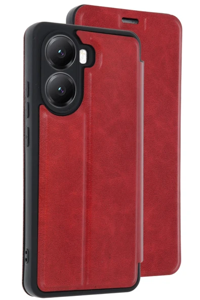 Xiaomi Poco X7 Pro Kılıf Flip Cover - Kırmızı ürün görseli