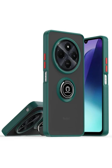 Realme C75 4G Kılıf Montreal Yüzüklü Silikon Kapak - Yeşil ürün görseli
