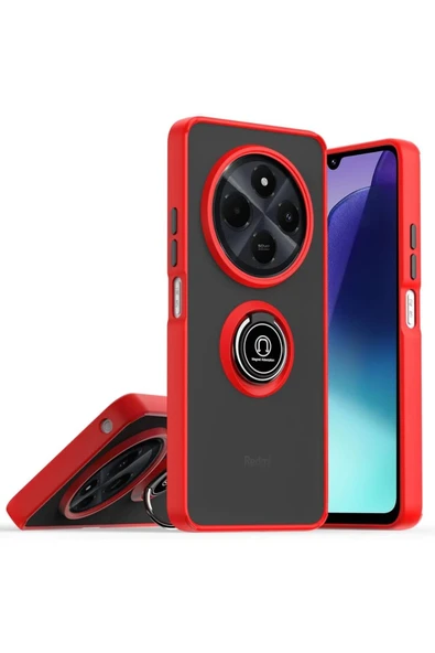 Realme C75 4G Kılıf Montreal Yüzüklü Silikon Kapak - Kırmızı ürün görseli
