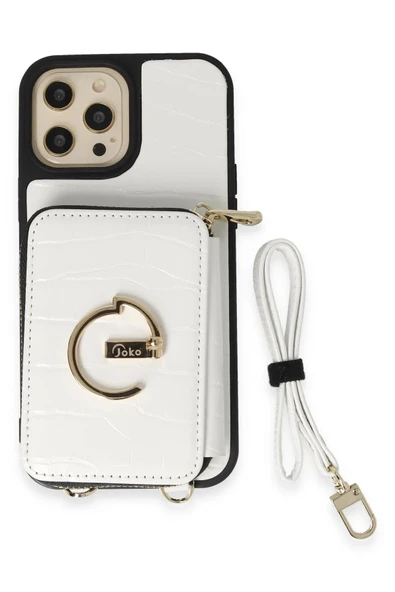 iPhone 14 Pro Max Kılıf Ermes Kapak - Beyaz - Resim 2