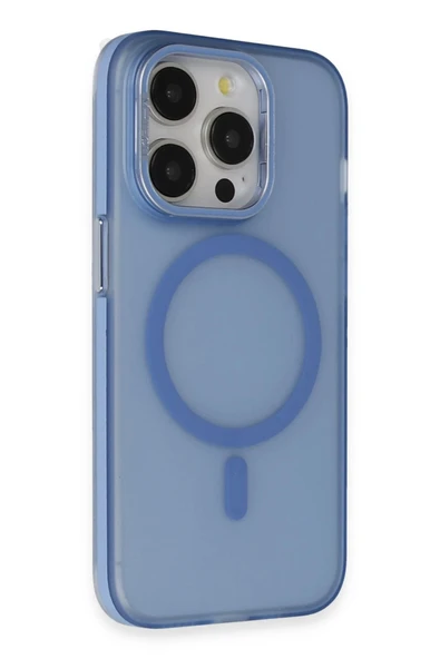 iPhone 14 Pro Frost Standlı Magsafe Kapak - Sierra Blue - Resim 2