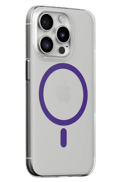 iPhone 15 Pro Max Kılıf Bubble Magsafe Kapak - Mor - Resim 2