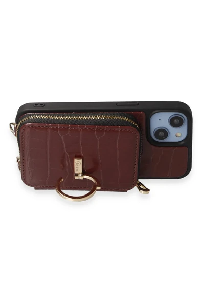 iPhone 13 Pro Kılıf Ermes Kapak - Bordo - Resim 5