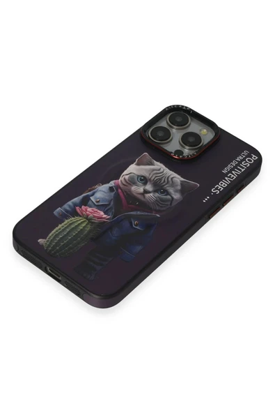 iPhone 14 Pro Max Fun Magsafe Kapak - Derin Mor - Resim 4