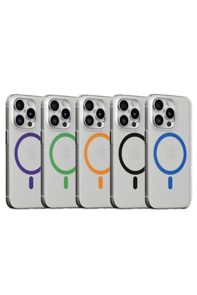 iPhone 15 Pro Max Kılıf Bubble Magsafe Kapak - Mor - Resim 3