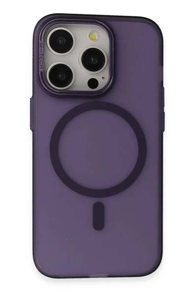 iPhone 14 Pro Max Frost Standlı Magsafe Kapak - Derin Mor ürün görseli
