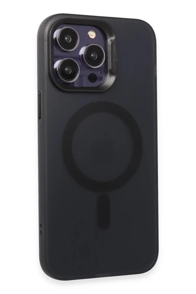 iPhone 15 Pro Max Kılıf Mateks Magsafe Kapak - Siyah - Resim 2