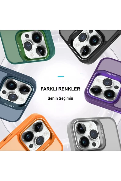 iPhone 14 Pro Kılıf Flet Lens Magsafe Kapak - Siyah - Resim 2