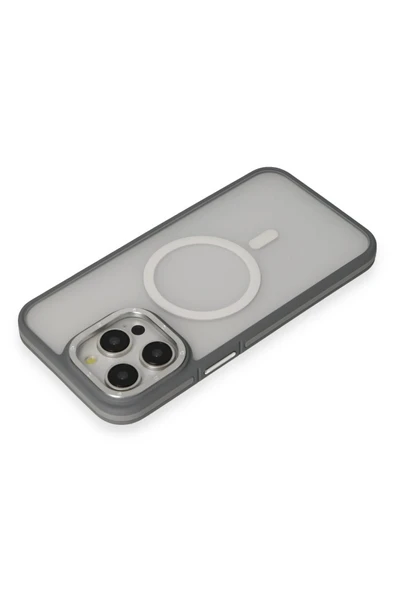 iPhone 14 Pro Max Kılıf Rocky Magsafe Kapak - Gümüş - Resim 4