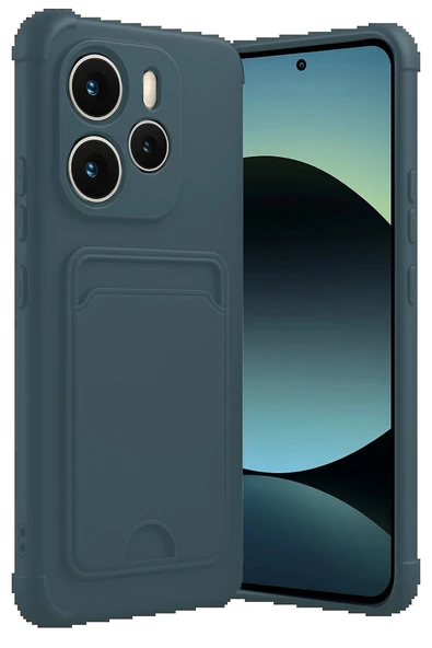 Xiaomi Redmi Note 14 4G Kelvin Kartvizitli Silikon - Koyu Yeşil - Resim 2