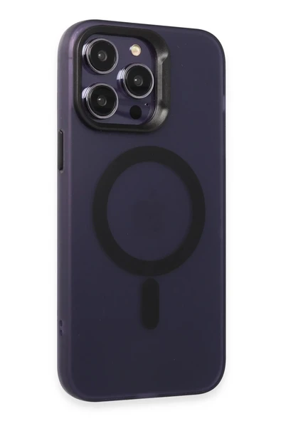 iPhone 15 Pro Kılıf Mateks Magsafe Kapak - Derin Mor - Resim 2