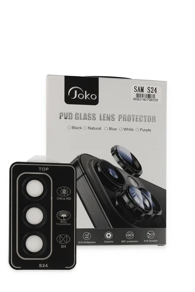 Samsung Galaxy S24 PVD Metal Kamera Lens - Siyah ürün görseli