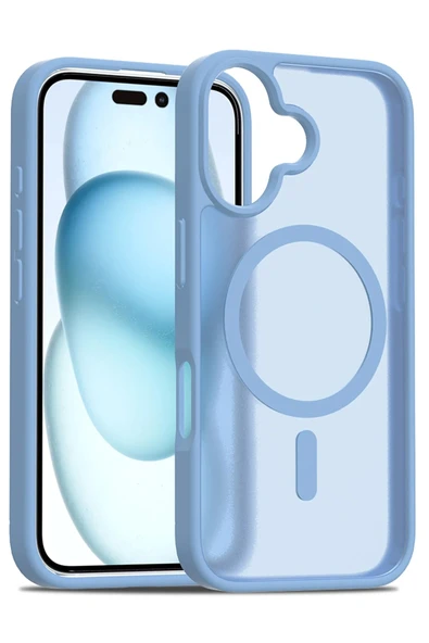 iPhone 16 Plus Jota Magsafe Kapak - Açık Mavi - Resim 4