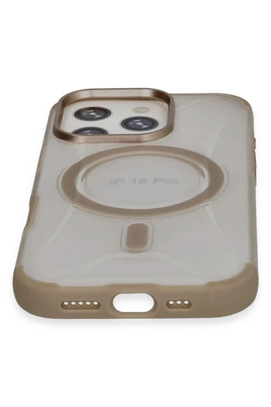 iPhone 16 Pro Max Hilton Magsafe Kapak - Gold - Resim 2