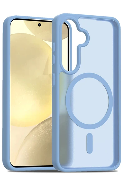 Samsung Galaxy S24 Jota Magsafe Kapak - Açık Mavi - Resim 2