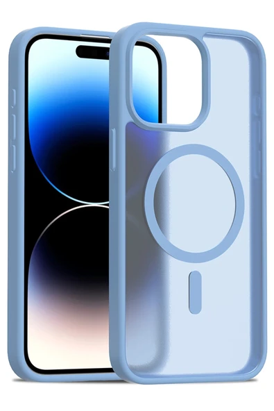 iPhone 15 Pro Max Jota Magsafe Kapak - Açık Mavi - Resim 2