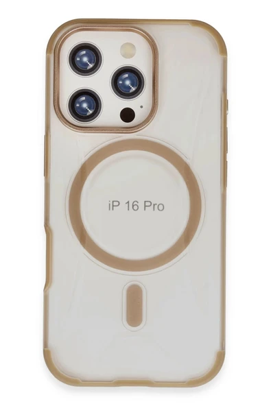 iPhone 16 Pro Max Hilton Magsafe Kapak - Gold - Resim 4
