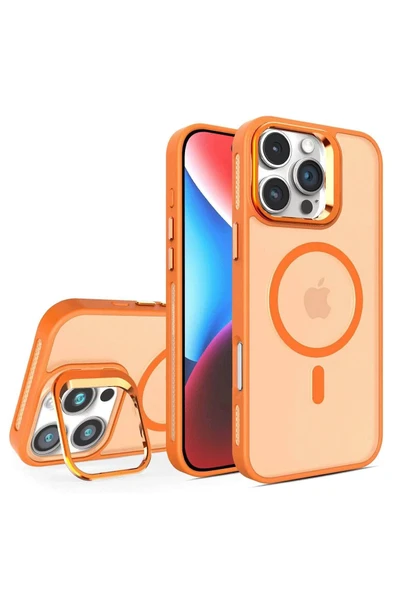 iPhone 16 Pro Max Flet Lens Magsafe Kapak - Turuncu ürün görseli