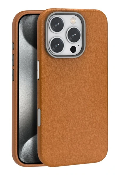 iPhone 16 Pro Max Wonder Deri Magsafe Kapak - Kahverengi ürün görseli