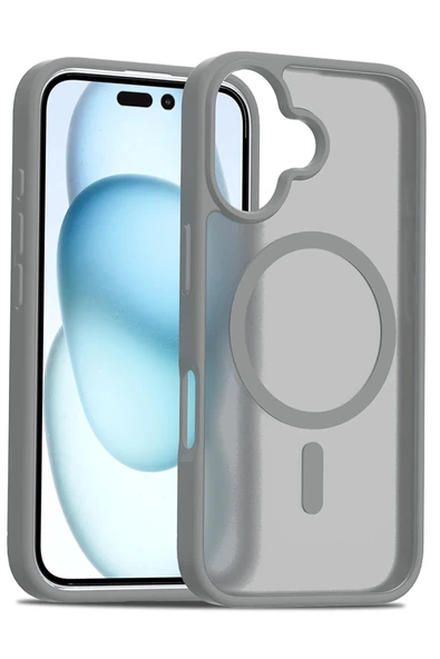 iPhone 16 Plus Jota Magsafe Kapak - Titan Gri - Resim 4