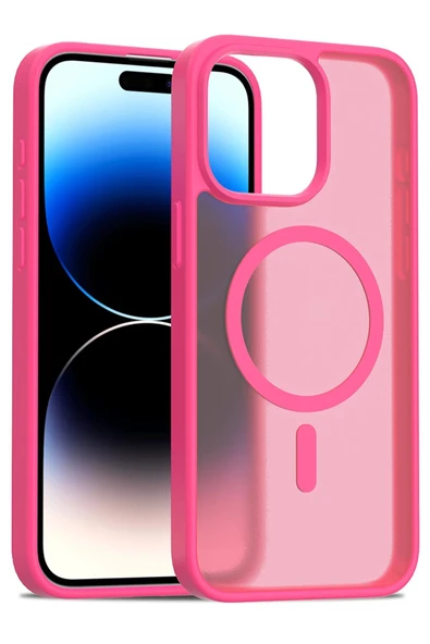 iPhone 15 Pro Max Jota Magsafe Kapak - Rose - Resim 4